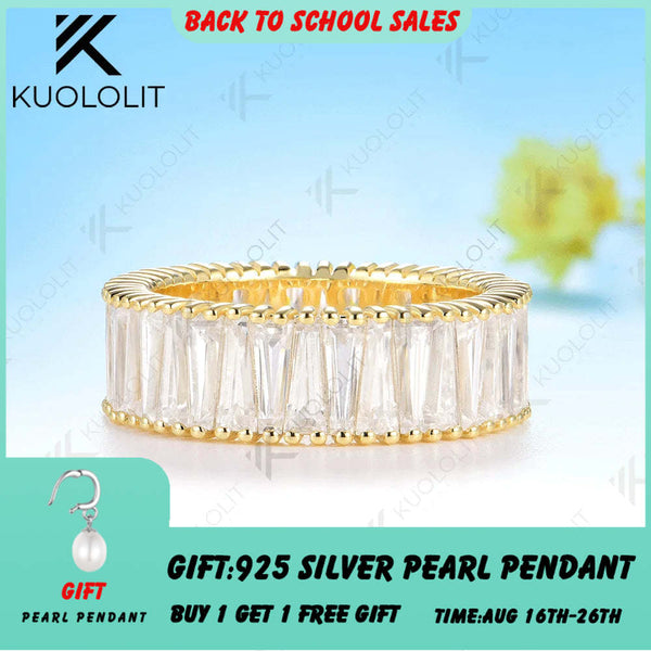 Kuololit 6CTW Moissanite Ring for Men Women Solid 14K 10K 585 Yellow Gold Wedding Band for Anniversary Christmas Gifts Party