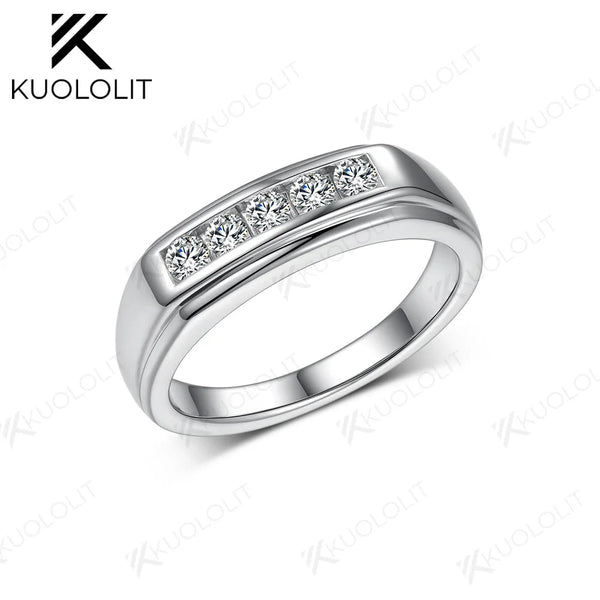 Kuololit PT900 0,4 Karat Labor-Diamant-Ring, gebürstet, für Damen und Herren, massives 900er Gold, ideal als Verlobungs-, Ehe- oder Weihnachtsring.