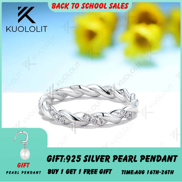 Kuololit 0,08 Karat Moissanit-Ring mit gedrehtem Band für Damen und Herren, massiver 18-, 14- und 10-Karat-Goldring – ideales Geschenk zum Jahrestag, zur Verlobung oder zu Weihnachten. 