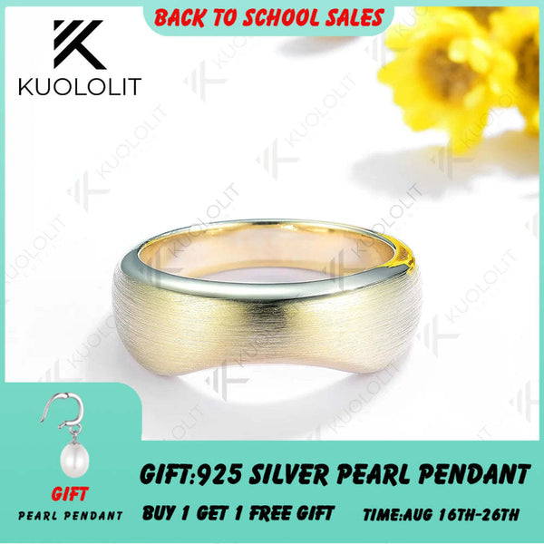 Kuololit Eheringe aus massivem, gebürstetem Gold für Damen und Herren, 14K/10K 585 Gelbgold, ideal für Jahrestag und Verlobung
