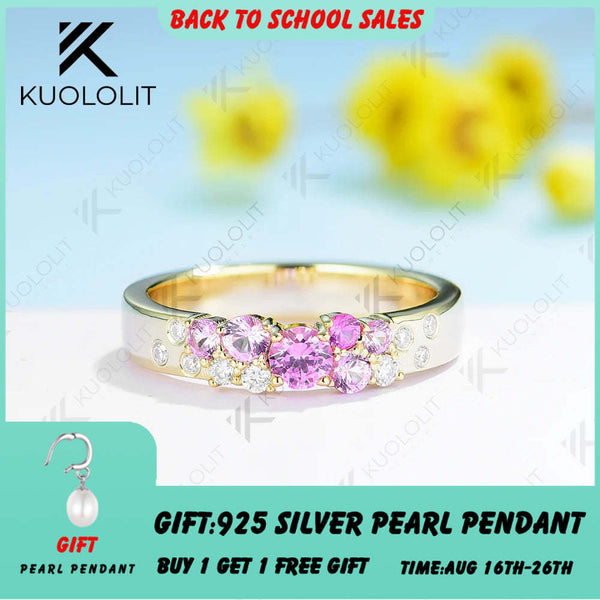 Kuololit 0,7 Karat Labor-Saphir-Ring in Rosa für Damen und Herren, DLab-Diamantring (D VS1, Rundschliff) – ideal als Hochzeits- oder Weihnachtsgeschenk 