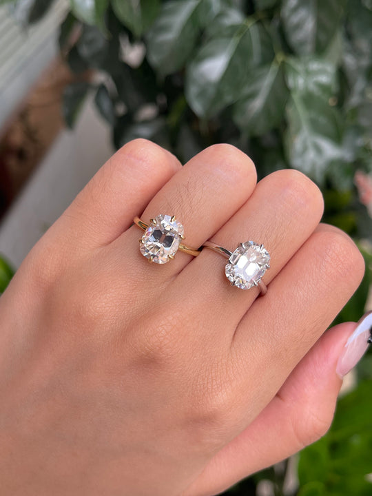 Kuololit 4.5CT OMC Moissanite Custom Ring for Women Solid 14K 10K Yellow Gold Ring for Anniversary Christmas Gifts Party