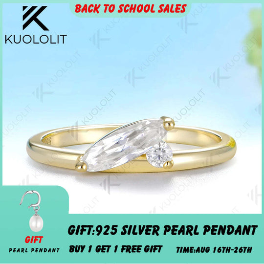 Kuololit Oval Cut Moissanite Cushion Moissanite Rings for Women Solid 14K 10K Yellow Gold for Engagement Wedding Christmas Gifts
