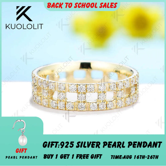 Kuololit Moissanit-Ringe (1,2 ct) für Damen und Herren, Gelbgold PT950, 14K, 10K, 925, Silberband, ideal für Verlobung, Hochzeit oder Weihnachten. 