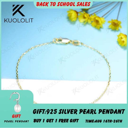 Kuololit Moissanite Bracelets for Women Men 585 18K 10K Adjustable Chains Eyes Charm for Engagement Party Christmas Classic Gift