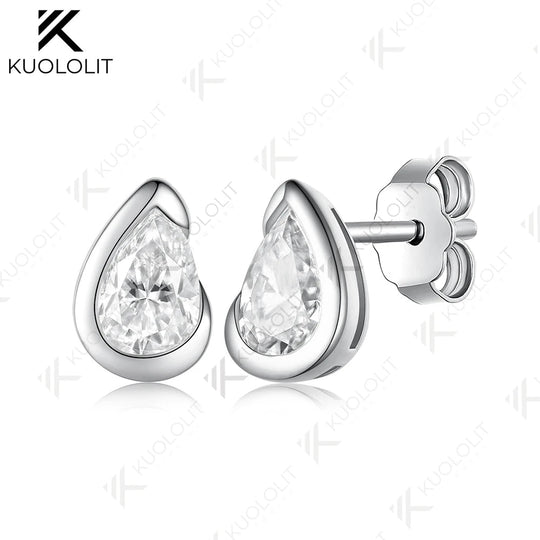 Kuololit 1CTW NGIC Lab Grown Diamonds Stud Earrings for Women 14K 10K 585 Solid Gold Yellow Gold Stud Earrings for Christmas