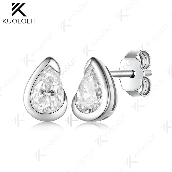 Kuololit 1CTW NGIC Lab Grown Diamonds Stud Earrings for Women 14K 10K 585 Solid Gold Yellow Gold Stud Earrings for Christmas