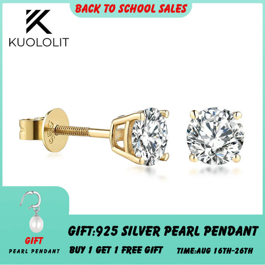 Kuololit 1,0 Karat IGI-Labordiamant-Ohrringe für Damen, massives 18K, 14K oder 10K Gold, Diamanten der Farbe D und der Reinheitsstufe VS1, Schmuck für Partys und Weihnachtsgeschenke 