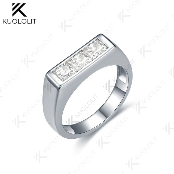 Kuololit 1.2CTW Lab Grown Diamonds Princess Cut Ring for Women Solid 14K 10K 585 White Gold Wedding Band for Christmas Gifts