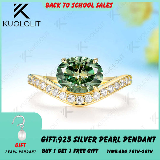 Kuololit 2CT Cyan Oval Moissanite Custom Ring for Women Men Solid 14K 10K 585 Yellow Gold Engagement Ring for Christmas Gifts