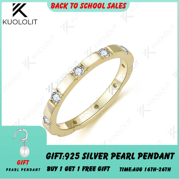 Kuololit 0.3ctw Lab Grown Diamonds Band Rings for Women Solid 14K 10K 585 Yellow Gold Wedding Ring for Christmas Gifts Party