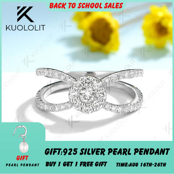 Kuololit Moissanit-Verlobungsring (0,8 Karat) für Damen, massiver 18K/14K/10K/585 Weißgoldring, ideales Verlobungs- und Weihnachtsgeschenk 
