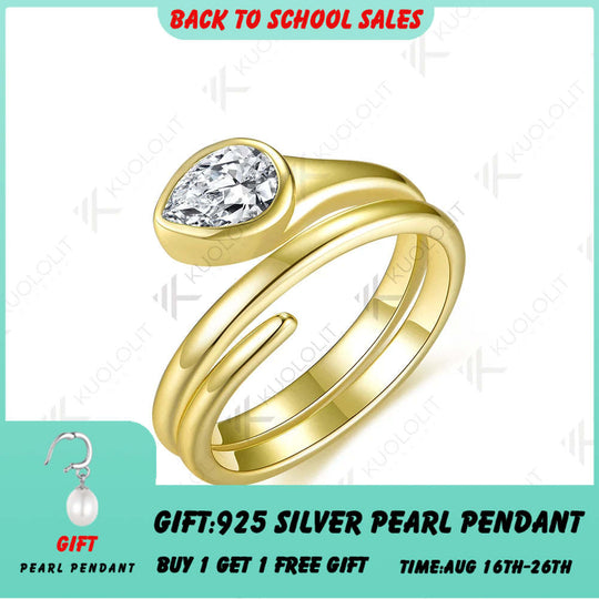Kuololit 0.8CT NGIC Lab Grown Diamonds Ring for Women Men Solid 14K 10K 585 Yellow Gold Engagement Ring for Christmas Gift Party