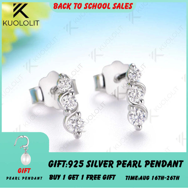 Kuololit 0.16CTW Lab Grown Diamonds Custom Stud Earrings for Women 10K 14K  585 Solid Gold Yellow Gold  for Christmas Classic