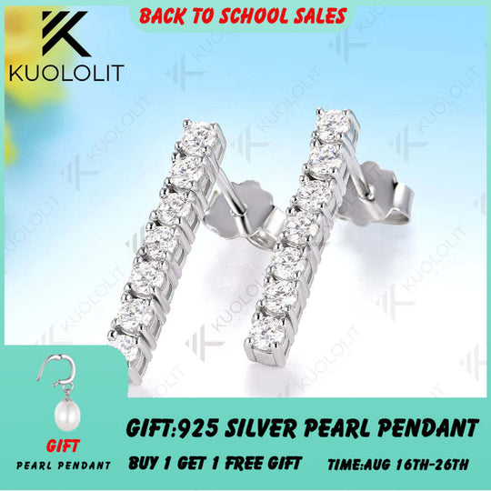 Kuololit 0.63CTW Lab Grown Diamonds Custom Stud Earrings for Women Solid 14K 10K Yellow Long Stud Earrings for Christmas Gifts