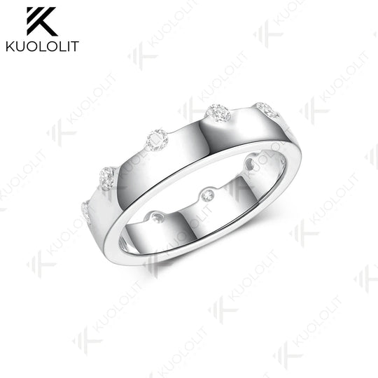 Kuololit 0.6CTW Lab Grown Diamonds Ring for Men Women Solid 14K 10K Gold Ring Band for Anniversary Christmas Gifts Anniversary