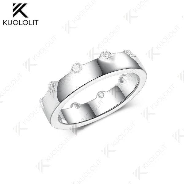 Kuololit 0.6CTW Lab Grown Diamonds Ring for Men Women Solid 14K 10K Gold Ring Band for Anniversary Christmas Gifts Anniversary
