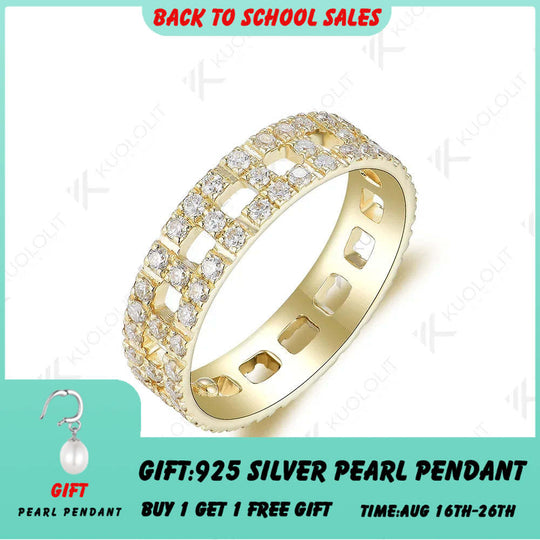 Kuololit 1,2 ct Labor-Diamantringe für Damen und Herren, Gelbgold PT950, 14K, 10K, 925 Silber, Ehering für Verlobung, Weihnachten 