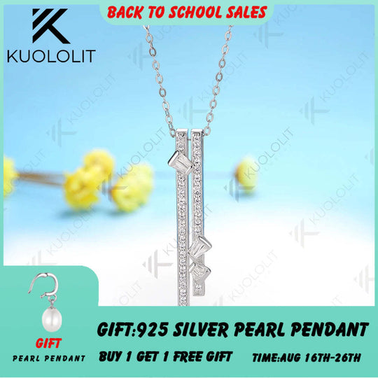 Kuololit 0,5 Karat Moissanit-Halskette für Damen, massives 14K/10K/585 Weißgold, ideales Geschenk zu Weihnachten, Partys oder zur Verlobung 