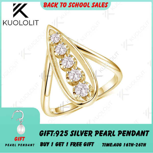 Kuololit 0.45CTW Lab Grown Diamonds Custom Ring for Women Men Solid 14K 10K 585 Yellow Gold Engagement Ring for Christmas Gifts