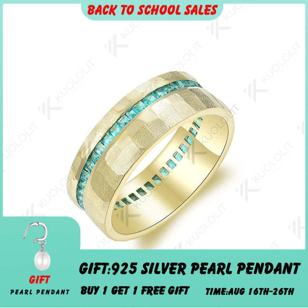 Kuololit 2,7 Karat Labor-Smaragd-Ring für Damen und Herren, massives 18K, 14K, 10K, 585 Gelbgold, Eheringe für Partys, Weihnachtsgeschenke 