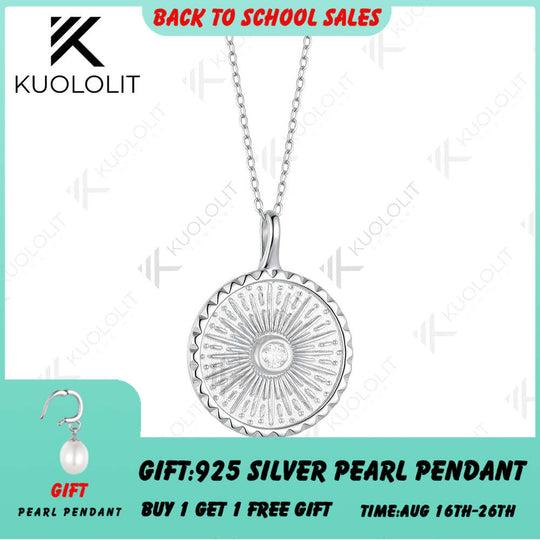Kuololit 0.1CT Lab Grown Diamonds Necklace for Women Solid 14K 10K Gold Round Diamonds Pendant for Anniversary Christmas Gift