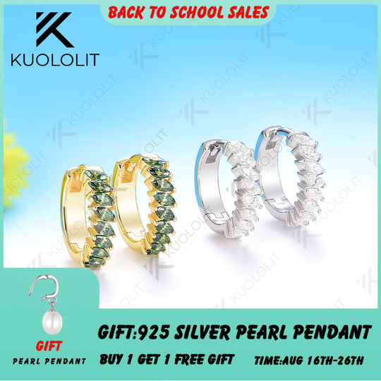 Kuololit 0.9CTW Cyan Moissanite Custom Hoop Earrings for Women Solid 14K 10K 585 Yellow Gold Hoop Earrings for Christmas Gifts