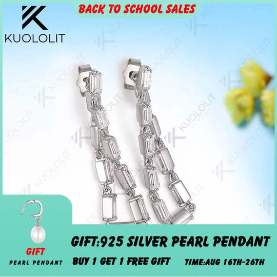 Kuololit 2CTW Moisssanite Stub Earrings for Women Solid 18K 14K 10K 585 Yellow Gold Emerald Cut Clip Earring for Christmas Gifts