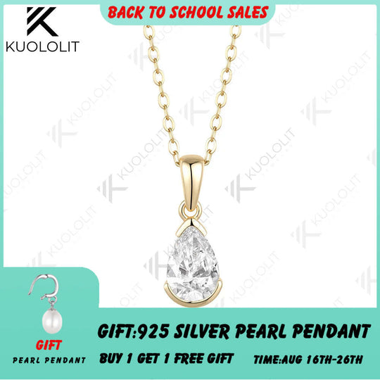 Kuololit 1.5ct IGI Lab Grown Diamonds Custom Necklace for Women Solid 585 14K 10K White Gold Necklace for Christmas Gifts Party