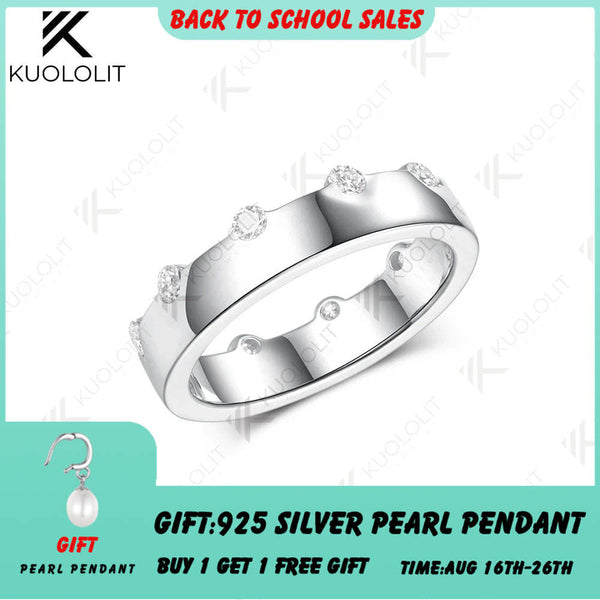 Kuololit 0.6CTW Lab Grown Diamonds Ring for Men Women Solid 14K 10K Gold Ring Band for Anniversary Christmas Gifts Anniversary