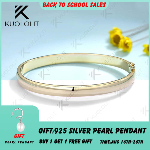 Kuololit Armreif aus reinem Gold für Damen, massives 10-karätiges Gelbgold, ovales Armband – das perfekte Geschenk für Hochzeit, Verlobung oder Jahrestag. 