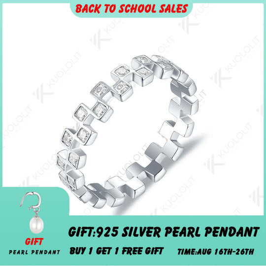 Kuololit Moissanite Band Rings for Men Women PT950 Solid 585 14K 10K Silver White Gold for Anniversary Wedding Christmas Classic