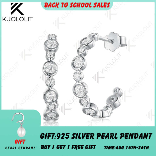Kuololit 0.81CTW Lab Grown Diamonds Custom Stud Earrings for Women Solid 14K 10K 585 White Gold Stud Earrings for Christmas Gift
