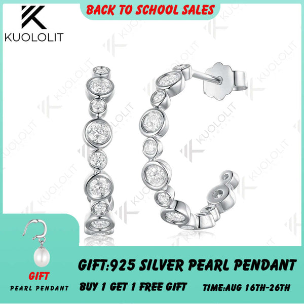 Kuololit 0.81CTW Lab Grown Diamonds Custom Stud Earrings for Women Solid 14K 10K 585 White Gold Stud Earrings for Christmas Gift