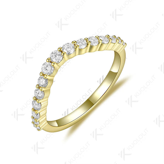 Kuololit 0,57 ct Moissanit-Ring, 585er, 14K und 10K Gold, Moissanit-Ring für Damen, V-förmiger Ring für Verlobung, Hochzeit, Feier, Luxus, Weihnachten 