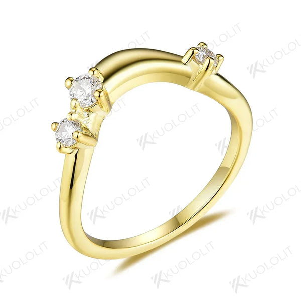 Kuololit 0,22 Karat Labor-Diamanten für Damen, 585er, 14-karätiges und 10-karätiges Massivgold, 925er Silber, Rundschliff, für Partys, Weihnachten, Verlobung und Hochzeit 
