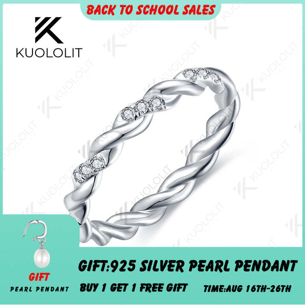 Kuololit 0,08 Karat Labor-Diamant-Ring mit gedrehtem Design für Damen und Herren, massiver 18K-, 14K- und 10K-Goldring – ideales Geschenk zum Jahrestag, zur Verlobung oder für Partys 