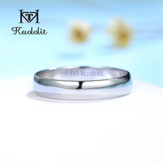 Kuololit 750 18K 14K 10K Couple Rings for Women Men White Gold Luxury Ring for Engagement Anniversary Party  Wedding Size 10
