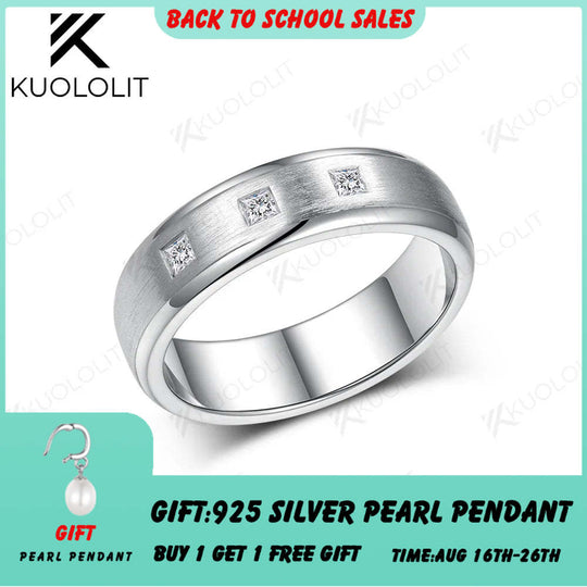Kuololit PT900 0.24CTW Lab Grown Diamonds Rings for Women MenSolid Platinum 900 Gold  Wending Band for Engagement Christmas