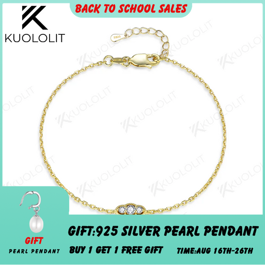 Kuololit Lab Grown Diamonds Bracelets for Women Men 585 18K 10K Silver Adjustable Chain for Engagement Party Christmas Trendy