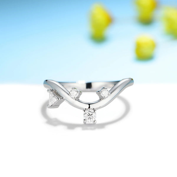 Kuololit 0,23 ct Moissanit-Ring für Damen, massives 14K 10K 585 Silber/Weißgold, ideal als Verlobungs- oder Ehering oder Weihnachtsgeschenk 