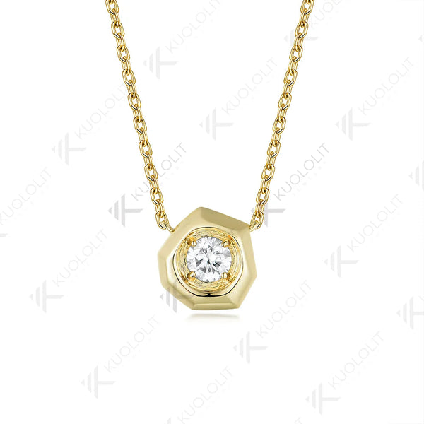 Kuololit Lab Grown Diamond Necklaces for Women Solid 925 14K 10K Gold 925 Silver Pendant Chain for Engagement Wedding Party Christmas