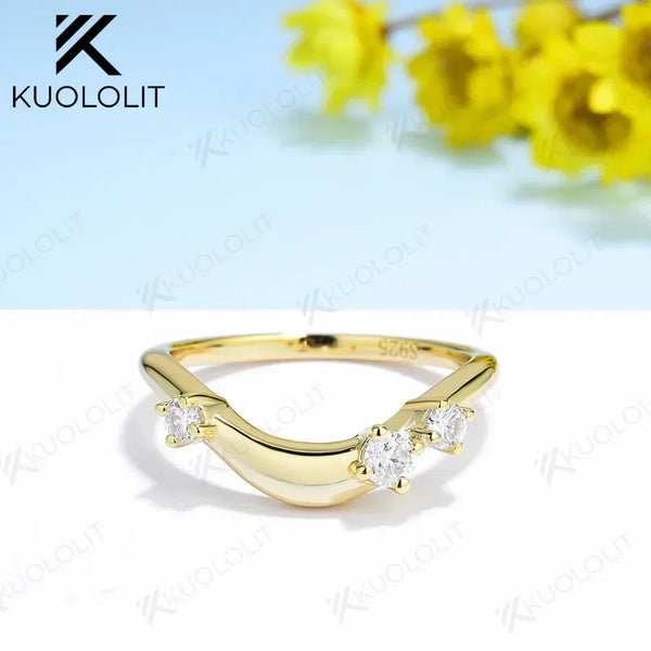 Kuololit 0,22 Karat Moissanit-Ringe im Rundschliff für Damen und Herren, massives 18K, 14K, 10K, 925 Silber, Weißgold, Ehering zum Jahrestag 