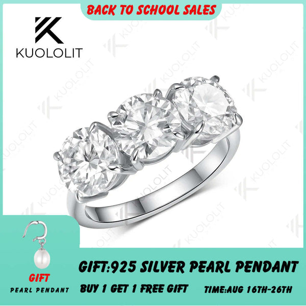 Kuololit 6CTW IGI Lab Grown Diamonds Custom Ring for Women Solid 14K 10K Yellow Gold Ring for Anniversary Christmas Gifts Party