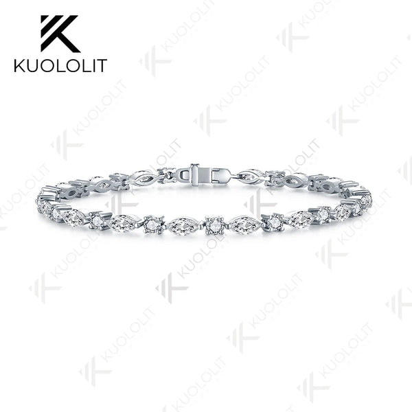 Kuololit Tennisarmband mit 6,8 Karat Labordiamanten für Damen, massives 18K, 14K, 10K, 585 Gelbgold, DVS1-Diamanten, perfektes Weihnachtsgeschenk 