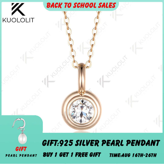 Kuololit 1CT OEC NGIC Lab Grown Diamonds Custom Necklace for Women Solid 14K 10K Rose Gold for Anniversary Christmas Gifts Party