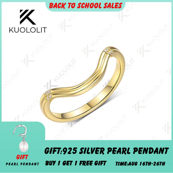 Kuololit 0,03 Karat Labor-Diamant V-Ring für Damen, massiver Goldring aus 18K, 14K oder 10K Gold, ideal als Geschenk zum Jahrestag, zur Verlobung, zu Partys oder Weihnachten. 