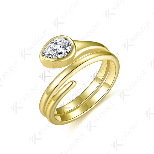 Kuololit 0.8CT NGIC Lab Grown Diamonds Ring for Women Men Solid 14K 10K 585 Yellow Gold Engagement Ring for Christmas Gift Party