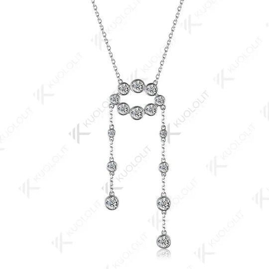 Kuololit 2.8CTW Lab Grown Diamonds Necklace for Women Solid 14K 10K 585 Yellow Gold Round Pendant for Anniversary Christmas Gift
