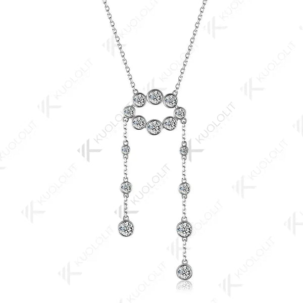 Kuololit 2.8CTW Lab Grown Diamonds Necklace for Women Solid 14K 10K 585 Yellow Gold Round Pendant for Anniversary Christmas Gift
